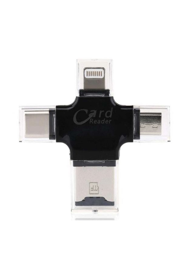 Lightning Micro USB USB C ( Type C ) ve USB Kart Okuyucu OTG Dönüştürücü Apple ve Android Uyumlu - 3