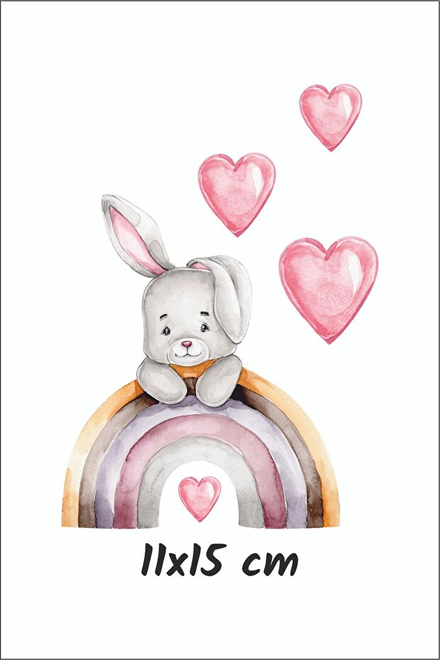 ملصق مقبس قوس قزح والأرنب - 2