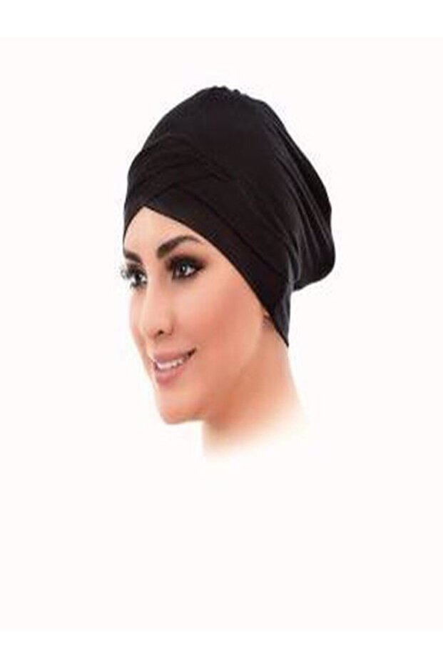 Penye Çapraz Bone Siyah - 1