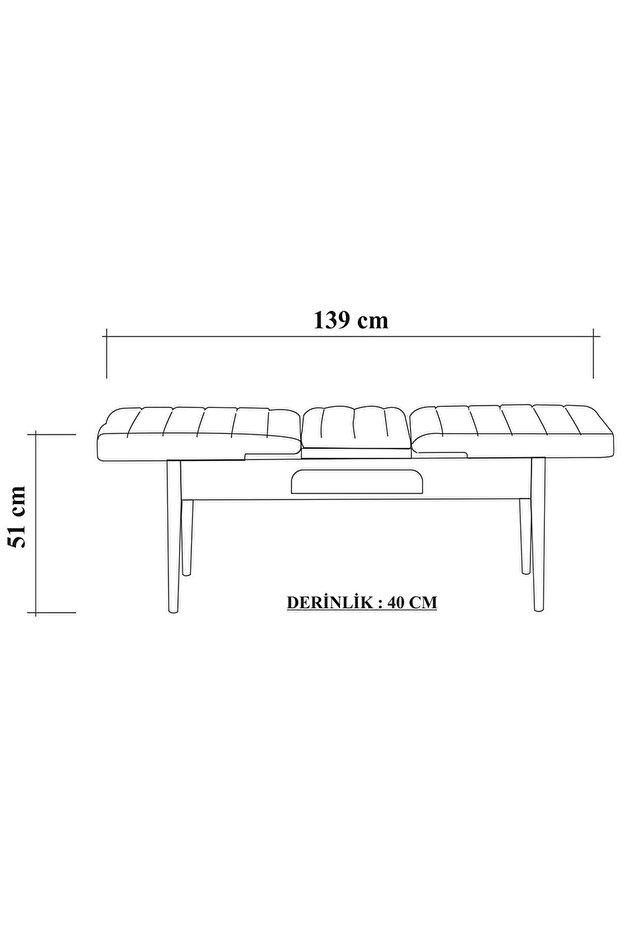 Ahşap Açılır Bench Ceviz Antrasit - 6
