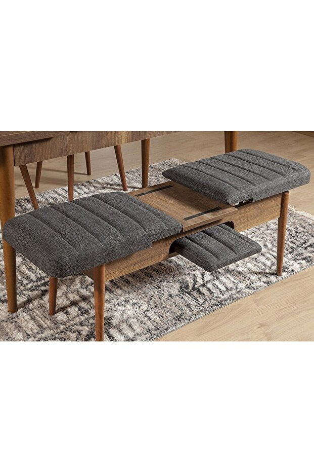 Ahşap Açılır Bench Ceviz Antrasit - 3