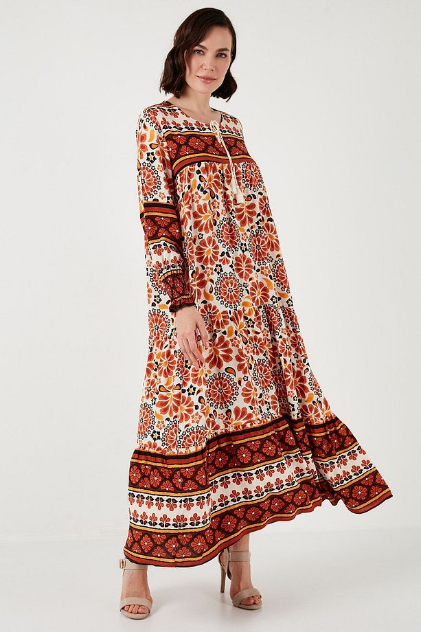 Modest Desenli Relaxed Fit Uzun Elbise  ELBİSE 66921752S4 - 3