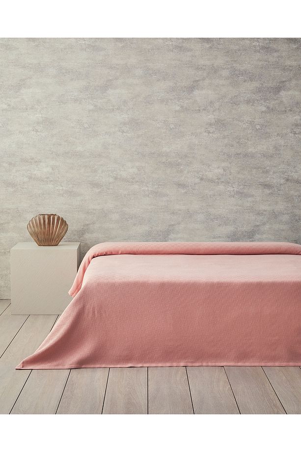 Pamuklu Tek Kişilik Pike 150x220 cm Pembe - 1
