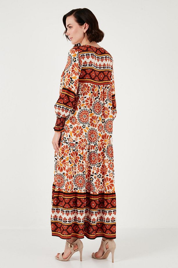Modest Desenli Relaxed Fit Uzun Elbise  ELBİSE 66921752S4 - 6