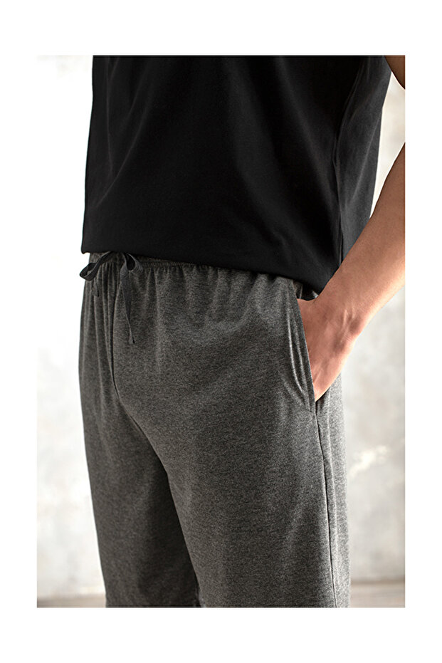 Weekend Mode Penye Erkek Pijama Takımı Antrasit - 4