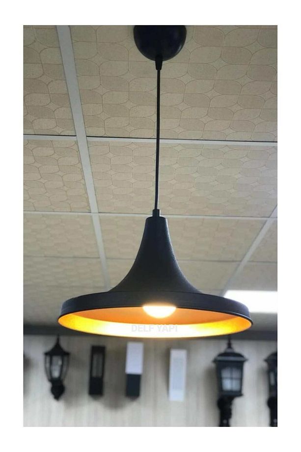 Retro Sarkıt Avize Siyah ( Yükseklik : 28 Cm Genişlik : 32 Cm Kablolu Yükseklik : 70 Cm ) - 4