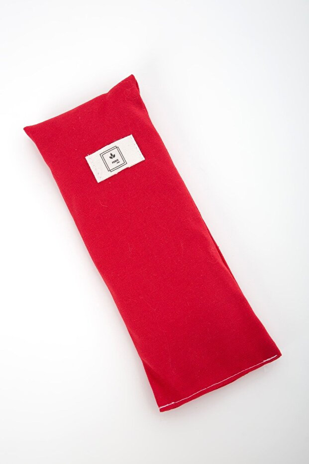 Eye Pillow Lavender Eye Patch with Wheat and Wheat Shell, Oeko-tex Certified Fabric Red