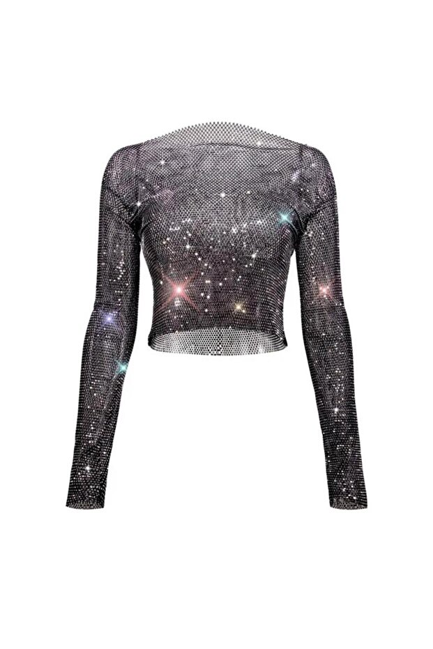 Parıltılı Taşlı Bluz - 9