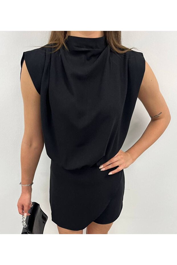 Siyah Kısa Tulum - 4