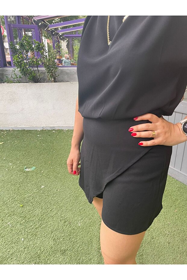 Siyah Kısa Tulum - 8