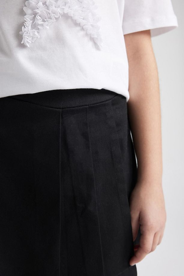 Kız Çocuk Siyah Gabardin Pileli Okul Şort Etek A1927a824sm - 6