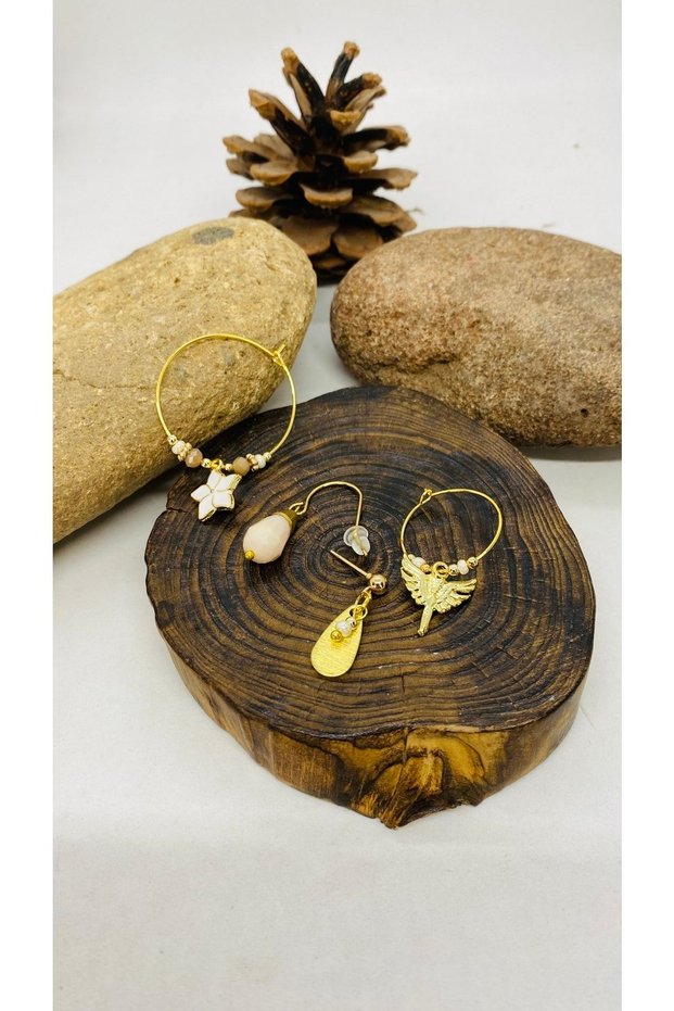 Handmade Enameled Crystal Beads Set of 4 Women's Earrings
