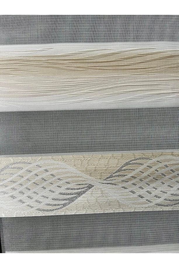 Sütlü Kahve Damask Desenli Zebra Stor Perde - 4