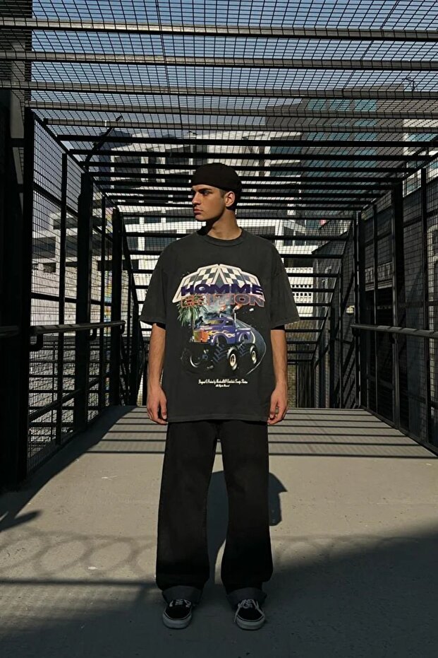 Unisex Homme Edition Acid Wash Oversize T-Shirt