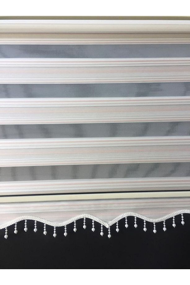 Pudra Bembesi Sim Detaylı Pliseli Zebra Stor Perde - 5