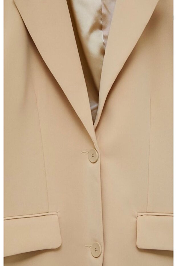 katlı yaka maskülen blazer - 4