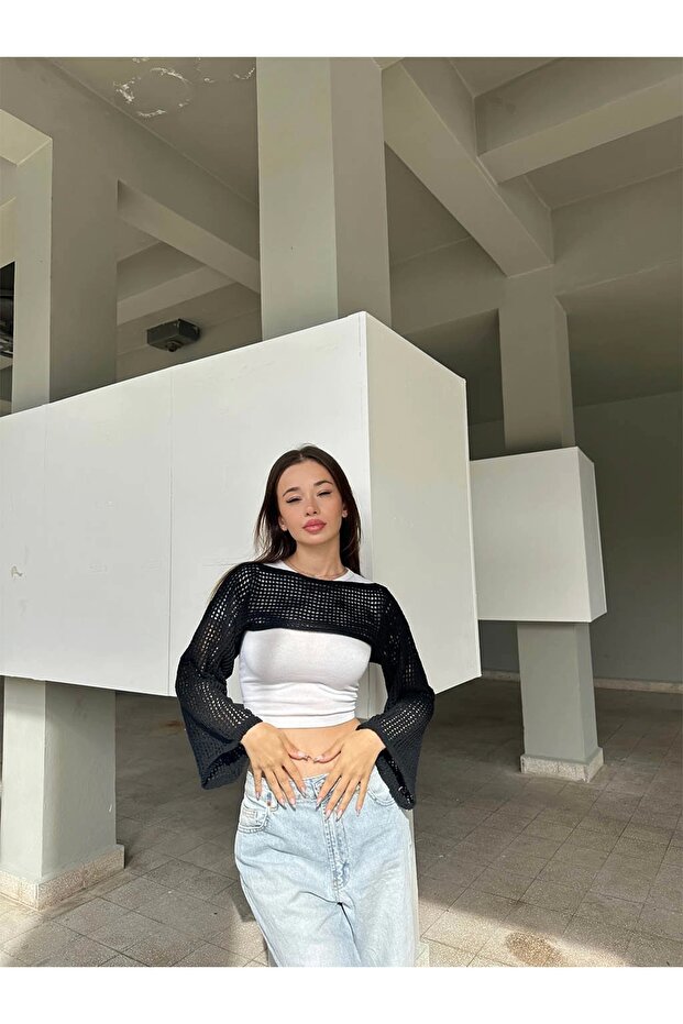 Ajurlu Triko Bolero - 4