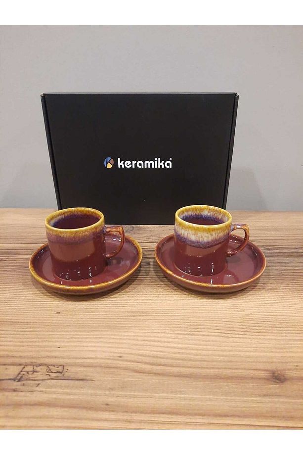 KERAMİKA 2 KİŞİLİK KAHVE FİNCAN TAKIMI 4 PARÇA REAKTİF SHIZEN - 2