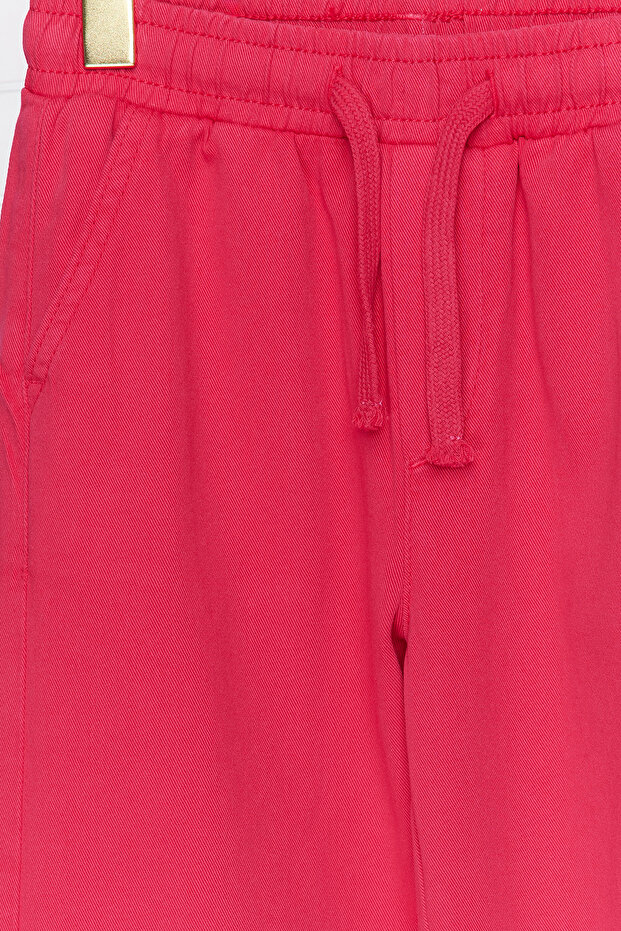 Fuşya Kız Çocuk Pamuklu Beli Lastikli Pantolon Jean TKDSS24PL00002 - 7