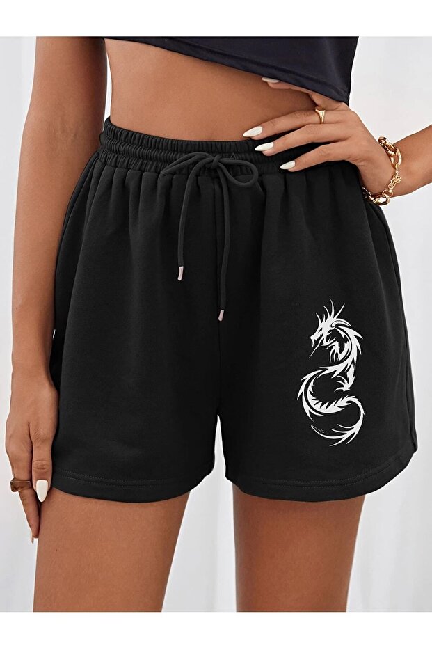 Women's Dragon Printed Shorts