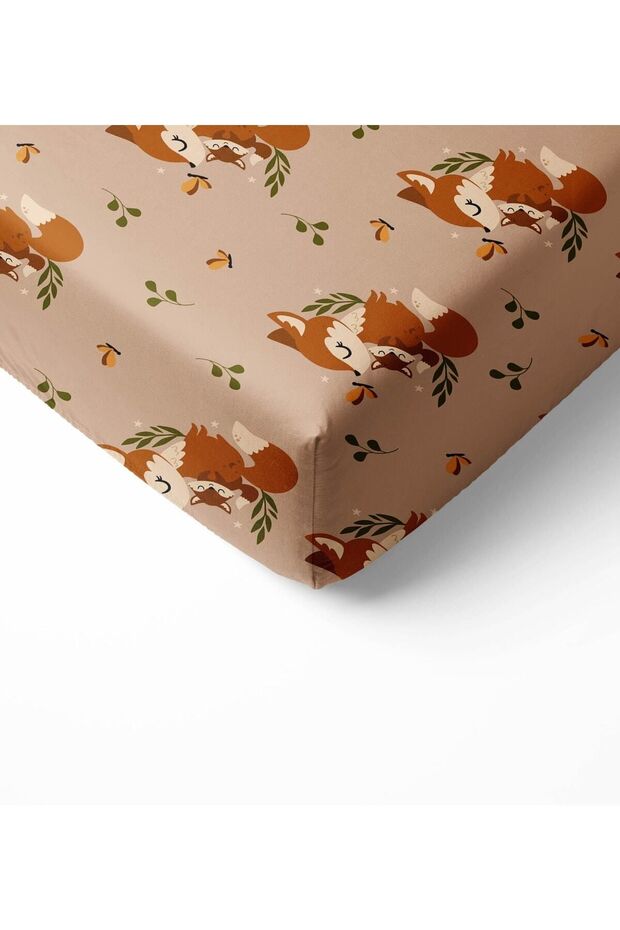 Single Brown Bed Sheet Set - Pattern Printed and Elastic - 3