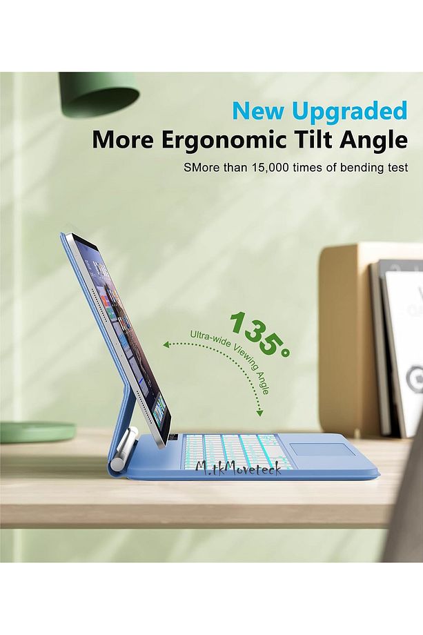 İpad Pro 13 inç M4 7. Nesil Uyumlu Klavyeli Kılıf Magic Keyboard Touchpad Akıllı Bluetooth Işıklı - 5