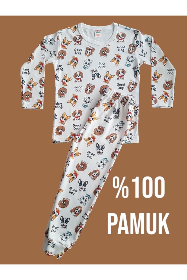 Long-Sleeved Patterned Kids Pajama Set #printedkidspajamas #laundrygarden #longsleevedpajamas