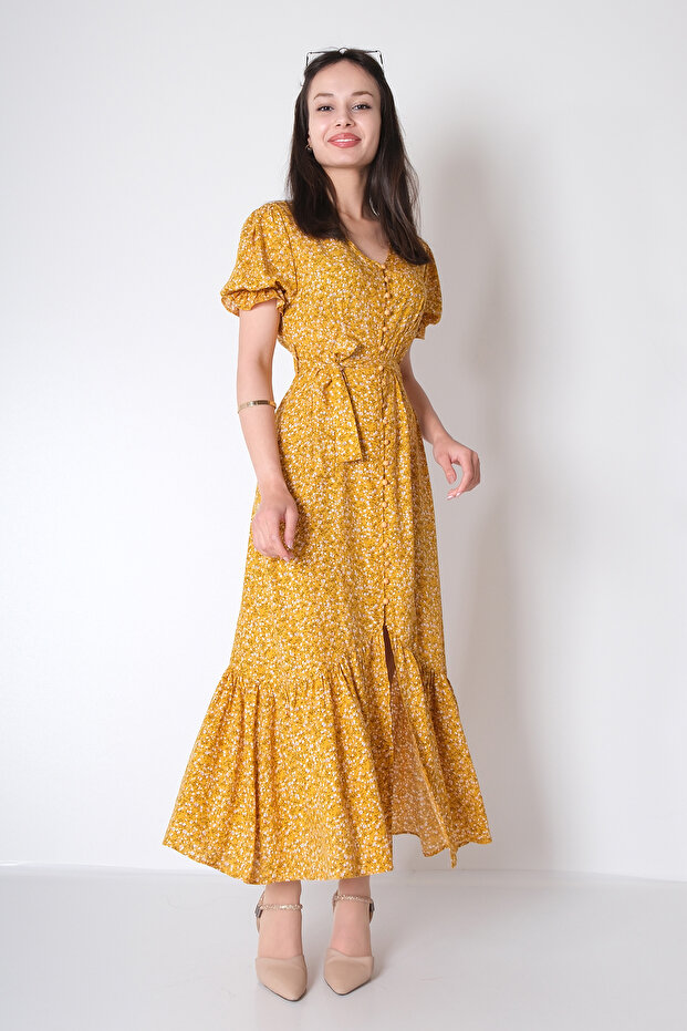 Düğmeli Elbise - 5