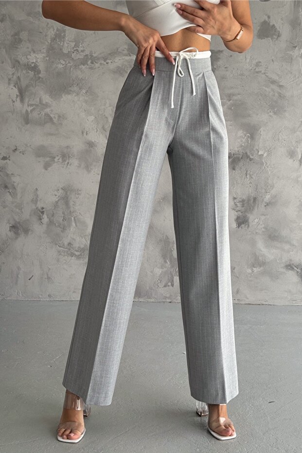 PESTUDIO Side-Zip Belted Palazzo Pants