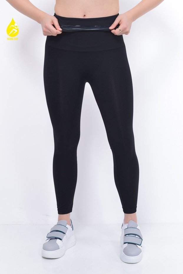 Ultra High Premium Waist Silicone Anti-Slip Black Corset Leggings for Belly, Basen, Hip, Leg