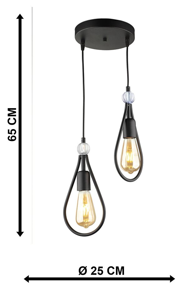 Riyad 2.li Avize Siyah - 5