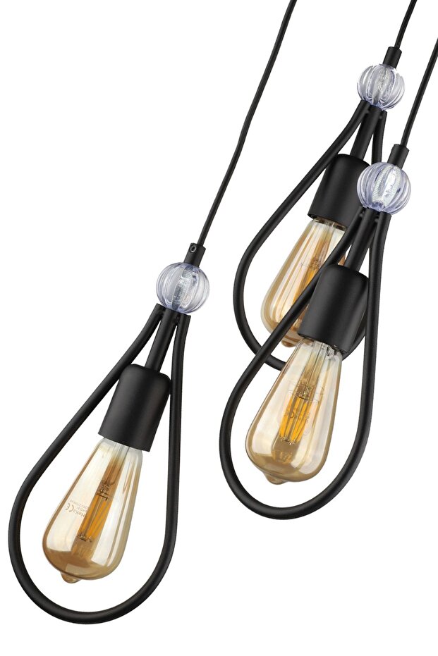 Riyad 3.lü Avize Siyah - 4