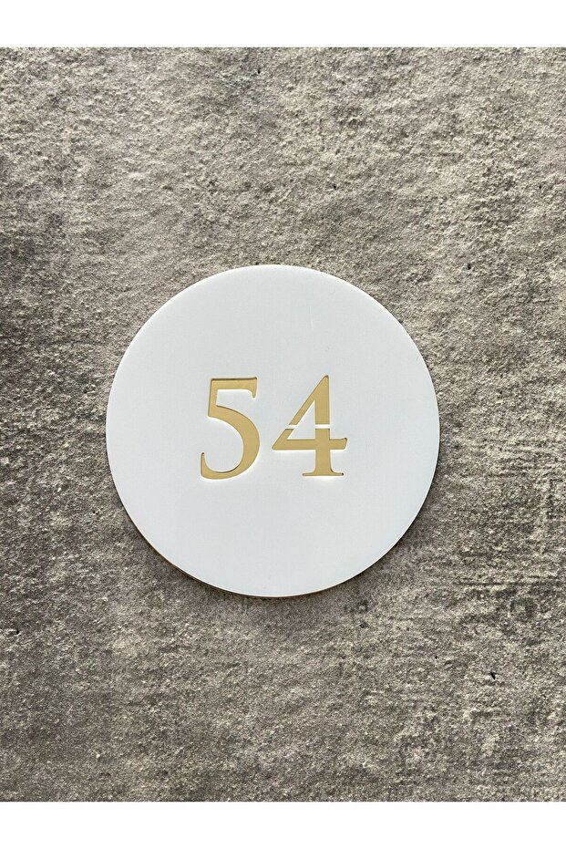 Basic Serisi Parlak Beyaz Kapı Numarası (Gold) - 2
