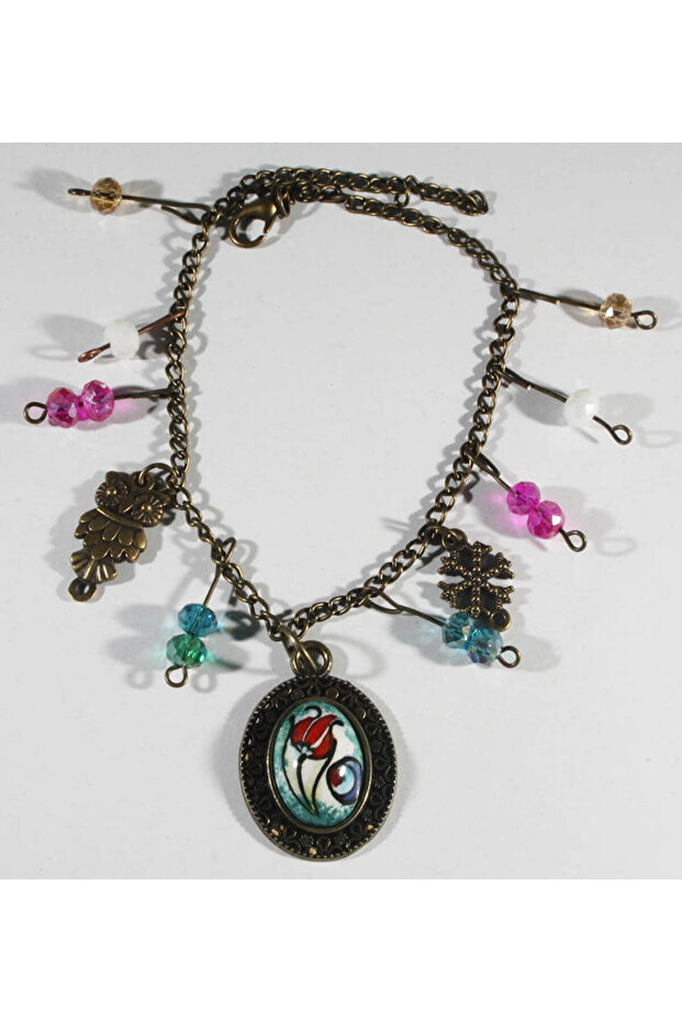 Tulip and Çintemani Patterned Anklet - 1