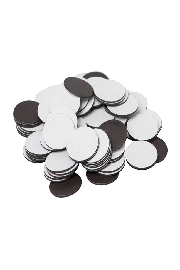 50 Adet Etiket Magnet Yapışkanlı Magnet Mıknatıs, Çap: 25 mm Esnek Yuvarlak Kesimli Mıknatıs - 2