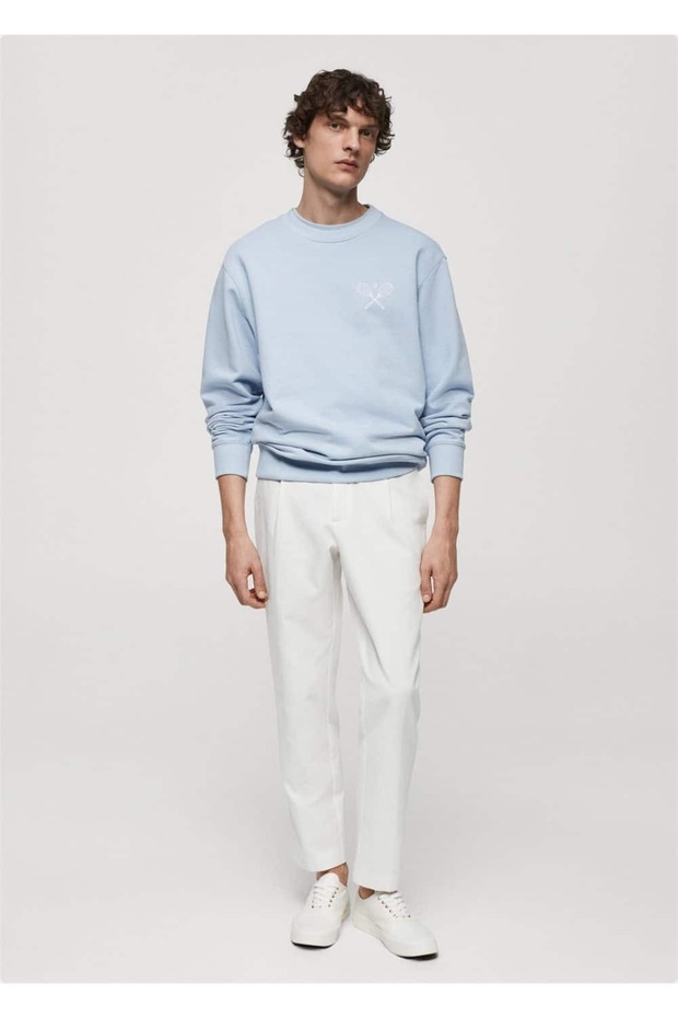 Desenli pamuklu sweatshirt - 2