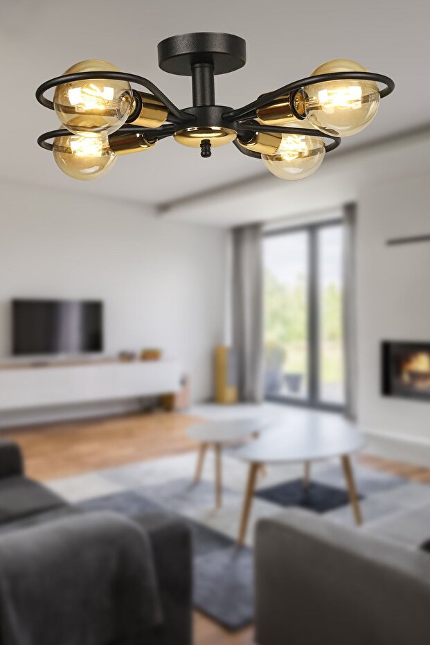 Kasım 4.lü Avize Siyah - 1