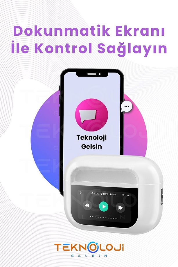 Pro Anc Dokunmatik Dijital Ekranlı Aktif Gürültü Engelleme Bluetooth Kulaklık Şeffaf Mod Enc/anc - 3