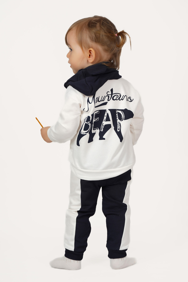 طقم أطفال مكون من قطعتين بنمط الدب - 1