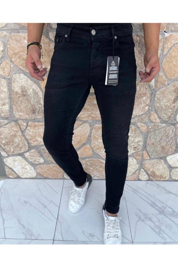 Men's Straight Leg Black Jogger 1