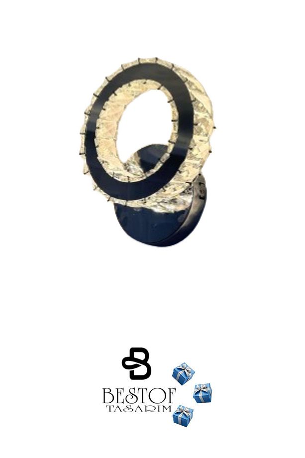 Duvar Tekli Modern Aplik Kristal Taşlı Led Aplik - 3 Renk - ( Beyaz - Sarı - Gün Işığı ) - 3