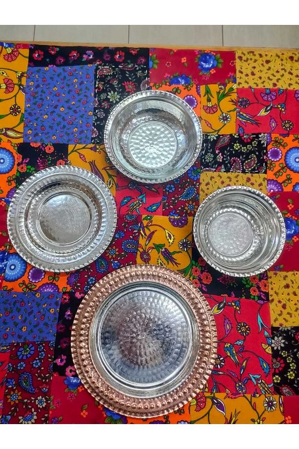 Bakır Tabak 4 lü seti - 5