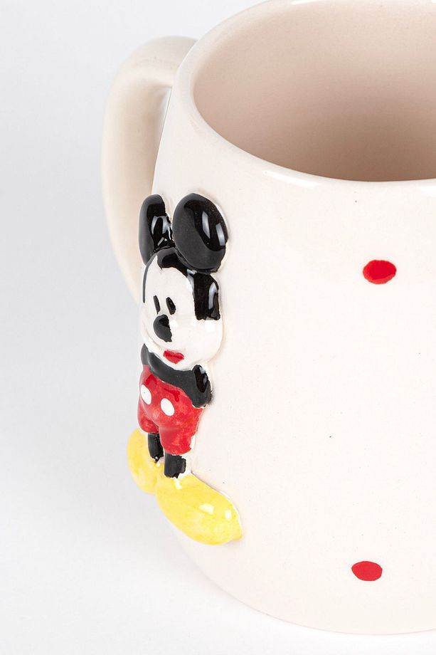 3d Kabartma Mickey Mouse Figürlü El Yapımı Seramik Kupa Bardak 400 ml - 7