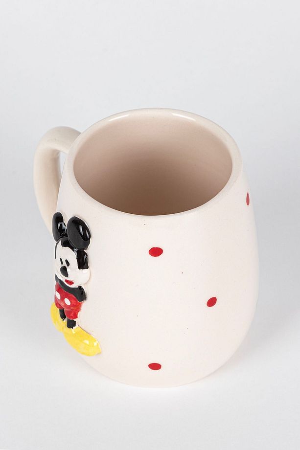 3d Kabartma Mickey Mouse Figürlü El Yapımı Seramik Kupa Bardak 400 ml - 5