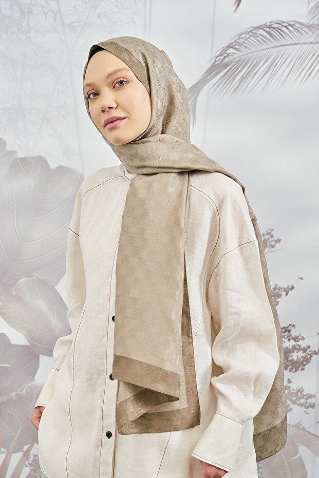 Dama Monogram Şal - Vizon - 3