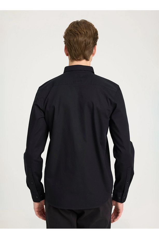 Regular Fit Siyah Erkek Gömlek W241464001 Uzun Kollu Gömlek - 5