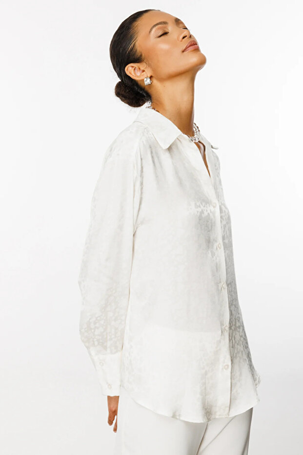 On Düğmeli Saten Gömlek - 3