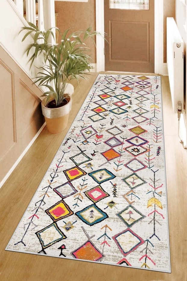 Machine washable non-slip base stain-resistant modern cutting runner kitchen runner carpet runner