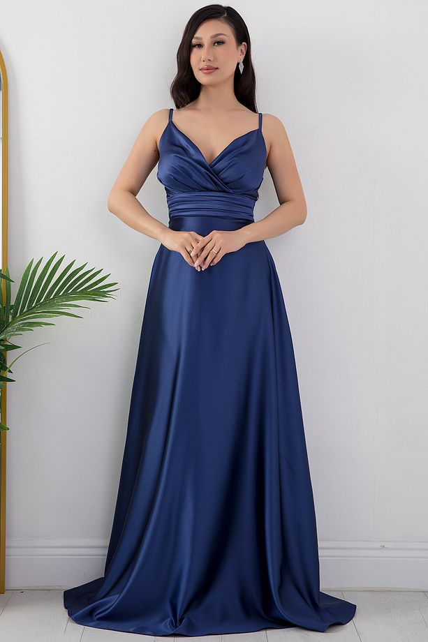 Saten Askılı Elbise 13384 - 5