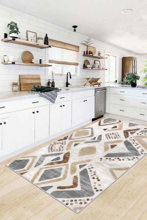Machine Washable Non-Slip Sole Stain Resistant Kitchen Rug Living Room Rug and Runner Rug
